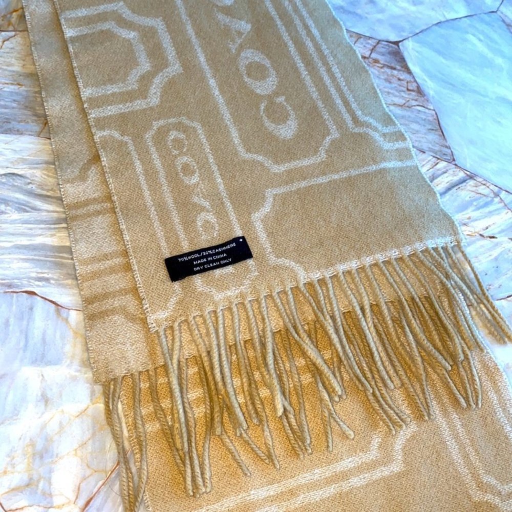 COACH  Lady's Cream Scarf - Picture 6 of 8